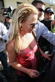 Britney Spears showing cleavage in pink top - shopping at Sunset Plaza in West Hollywood